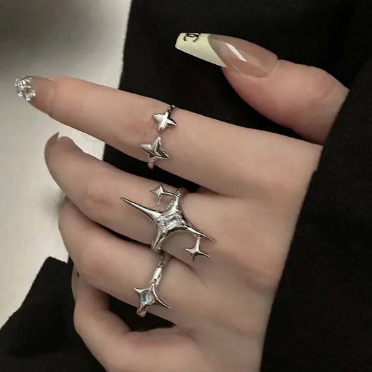 Unpredictable Cross Star Gothic Ring