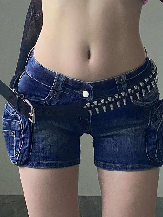 Synonyms Leather Gothic Bullet Decor Waistband Belt