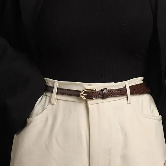 Dark Leather Removable Clasp Belt
