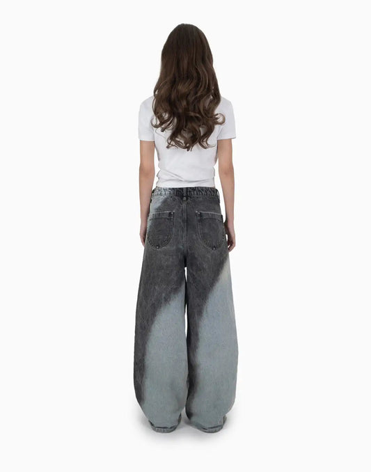 Aged Gothic Dark Contrast Denim Pant