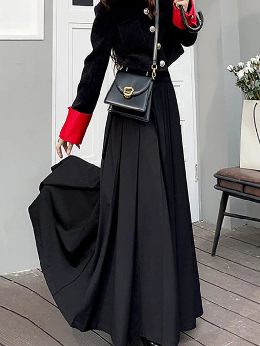 Pleated Floor Length Classic Skirt