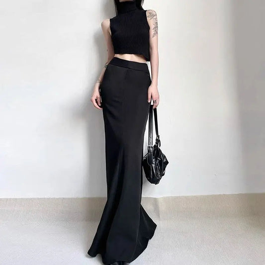 Simple High Waist A-line Skirt
