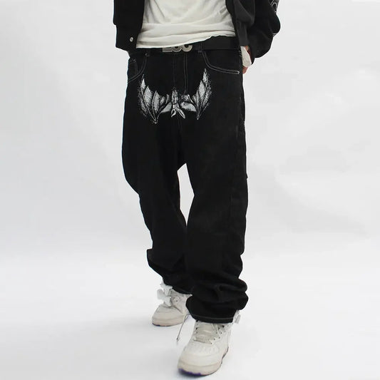 Bat Print Gothic Streetwear Pant