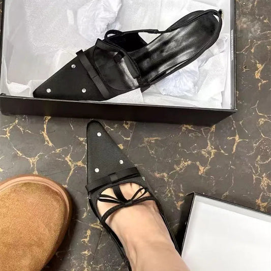 Silky Ribbon Gothic Rhinestones Mary Janes Tall Heel