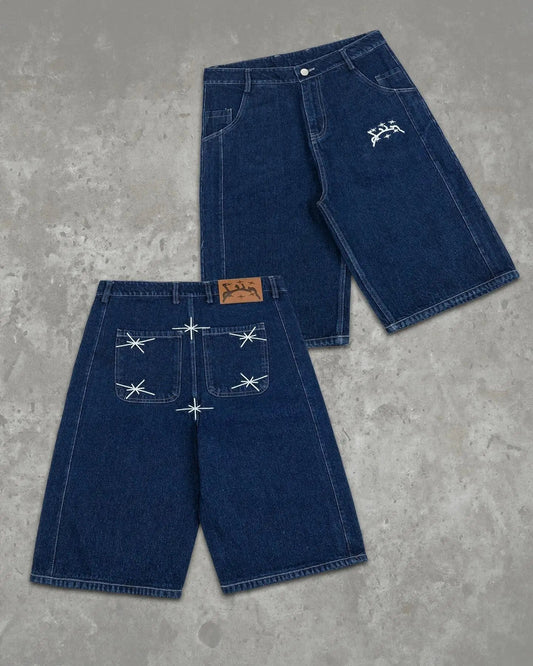 Spotted Denim Short