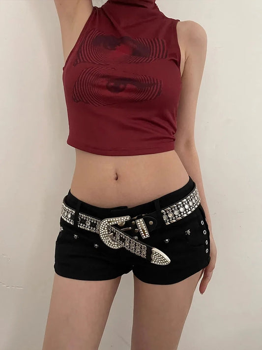 Y2K Mysterious Rhinestone Belt
