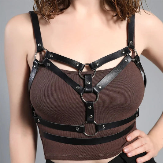 Seductive Gothic Leather Corset Strap