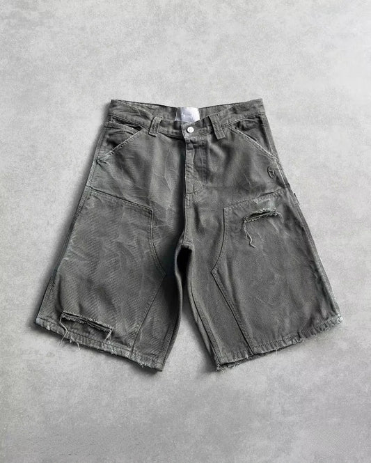 Cartoon Patchwork Denim Short