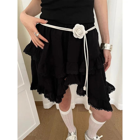 Unconventional Mysterious Flowery Cord Girdle