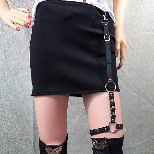 Dark Leather Hip Hop Rebel Belt