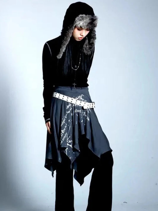 Vintage Print Retro Harajuku Skirt