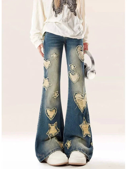 Azure Medieval Baggy Flare Star Pant