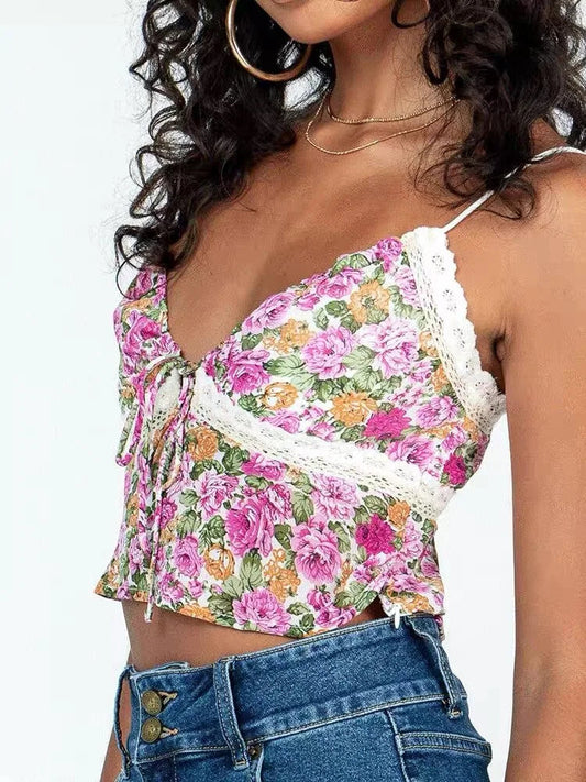 Vintage Floral Lace Crop Top
