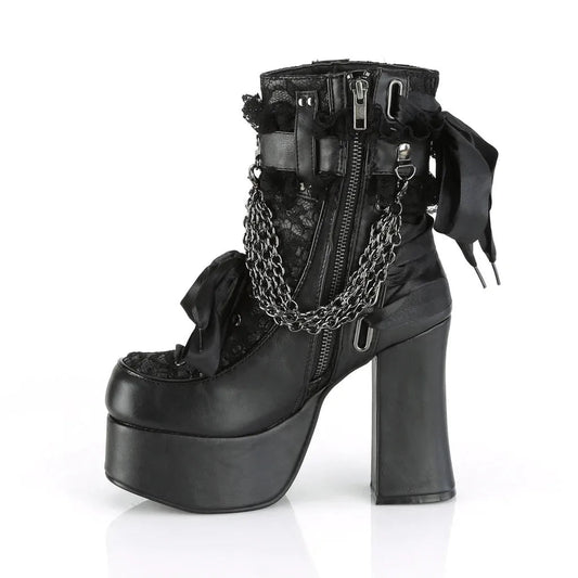Connected Lacing Up Ribbon Gothic Tall Heel