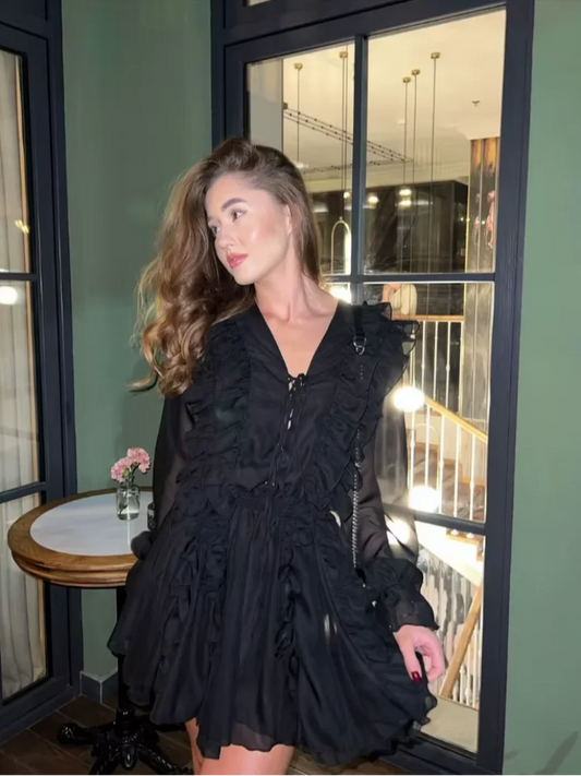 Sheer Lace Mesh Deep V Neck Bloshope