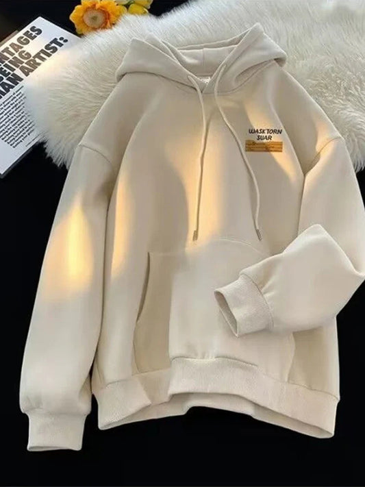 Spring Letter Graphic Streetwear Hoodie