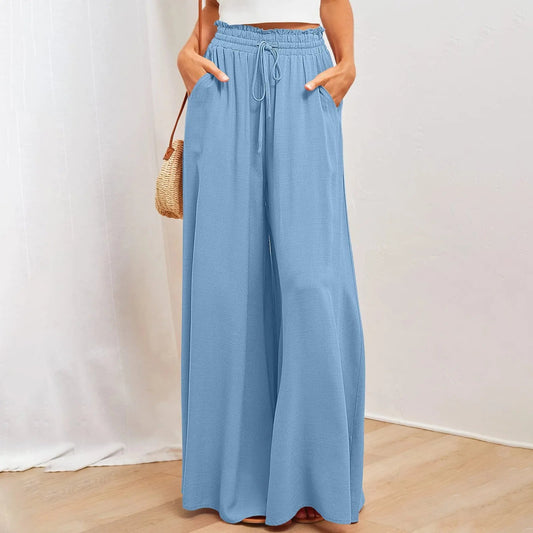 Pleated Solid Wide Leg Culotte Pants