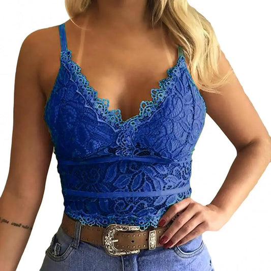 Candy Color Lace V-Neck Camisole Plshop Size Bralette Vest