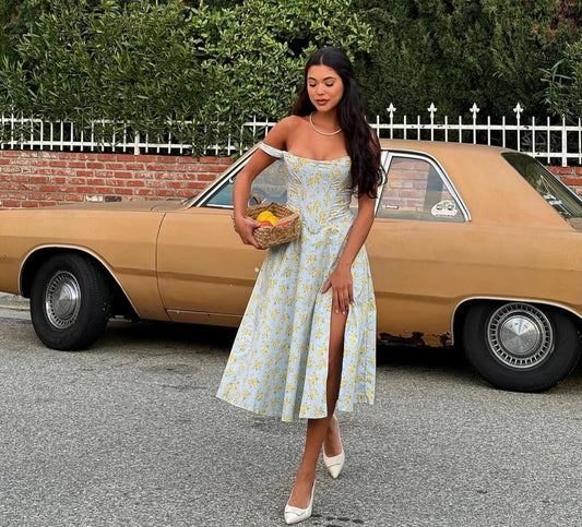 Suninheart Green Floral Vacation Dress