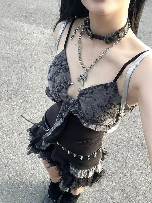 Charming Lace Camisole Mini Dress