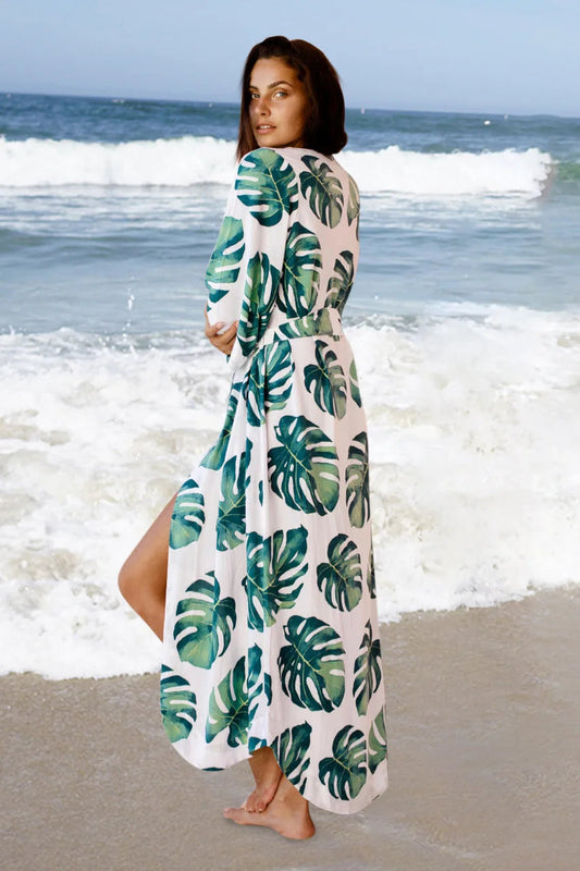 Cotton Kimono Floral Printed Boho Beach Cover Up