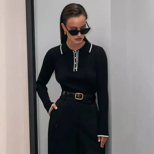 Long Sleeve Patchwork Colorblock Sweater