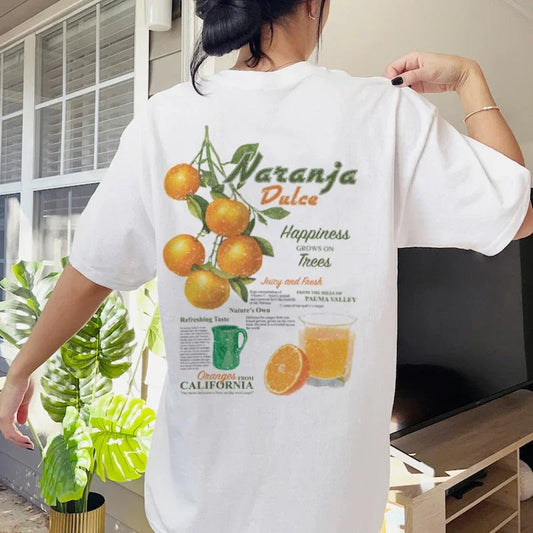 Orange Citrshop Vintage Back Print T-shirt