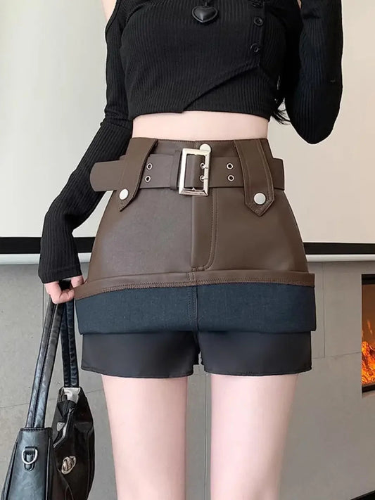 Leather High Waist Gothic Skirt