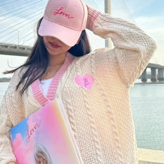 Vintage Star Print Oversized Y2K Knit Cardigan Coat