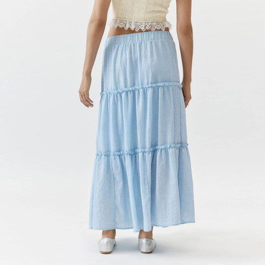 Tiered Bohemian Frill Trim Skirt