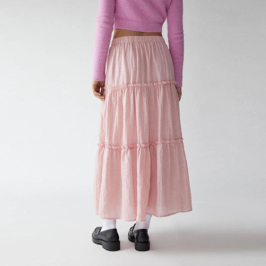 Tiered Bohemian Frill Trim Skirt