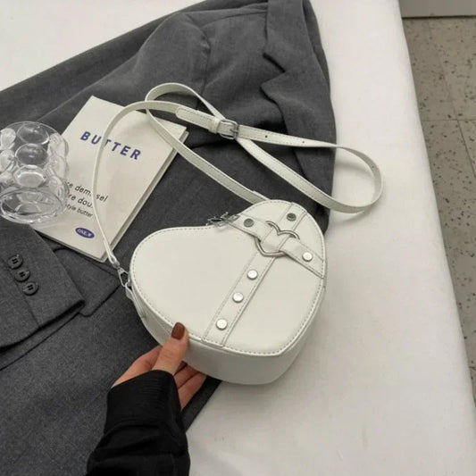 Heart Shaped PU Leather Shoulder Bag