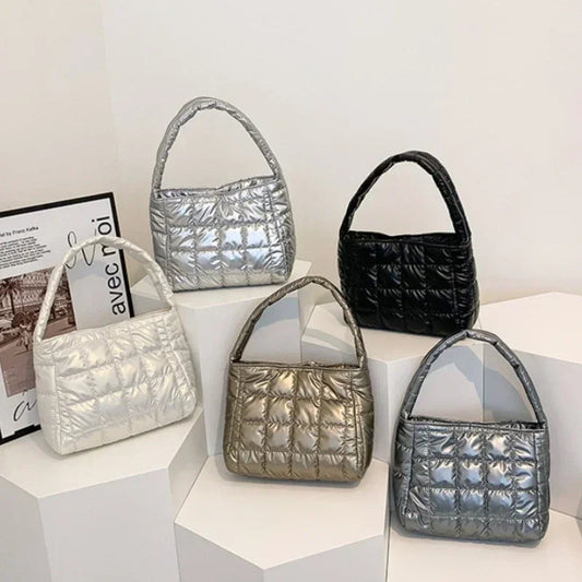 Winter Cotton Casual Tote Shoulder Handbag