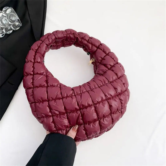 Small Quilted Tote Cotton Padded Shoulder Handbag