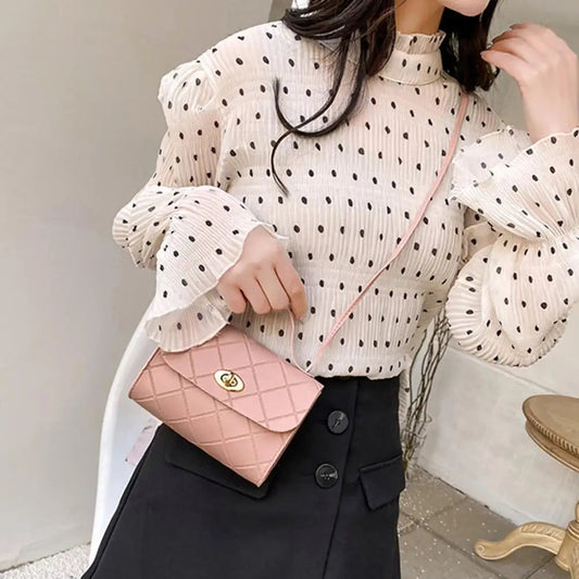 Textured Long Strap Faux Leather Crossbody Wallet Handbag