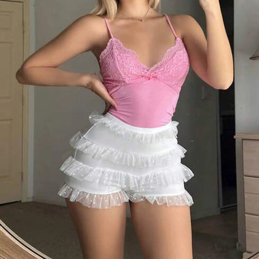 Ruffle Frilly Lace High-Waist Short
