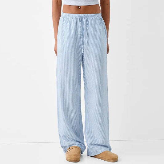 Striped Pajama Casual Elastic Waist Pant