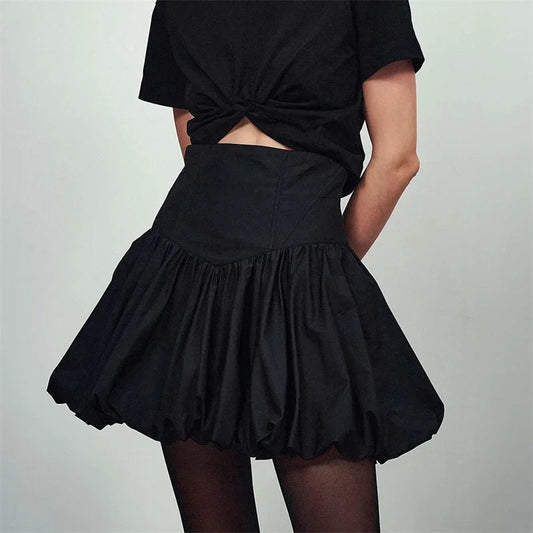 Elegant Solid Bud Mini Skirt