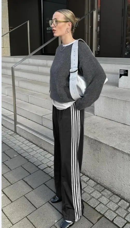 Y2K Striped Baggy Track Jogger Sweatpants Pant