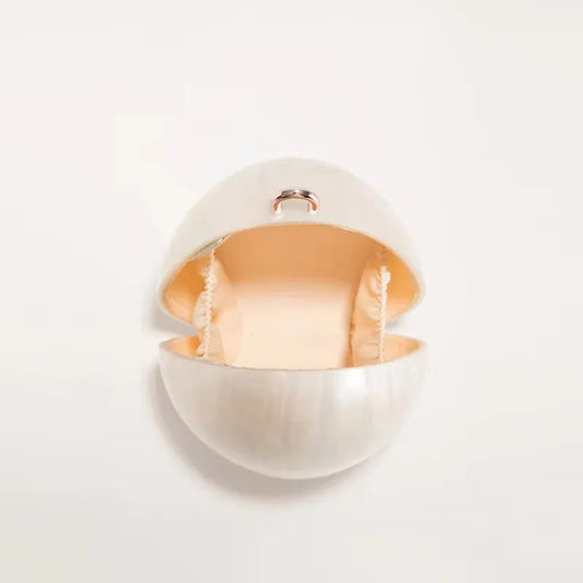Mini Acrylic Egg Bag Beaded Strap Evening Clutch Bag