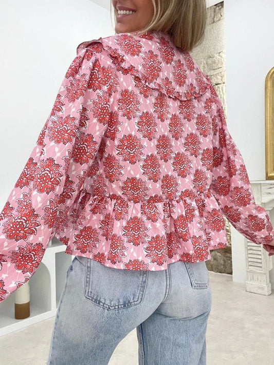 Floral Doll Collar Tie-Up Bloshope