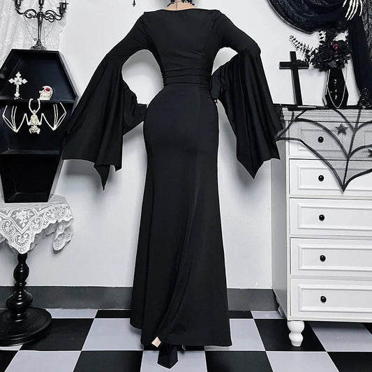 Slim Gothic Fall Daily Comfort Maxi Dress