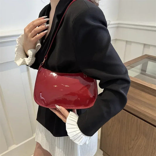 Patent Leather Designer Shoulder Handbag