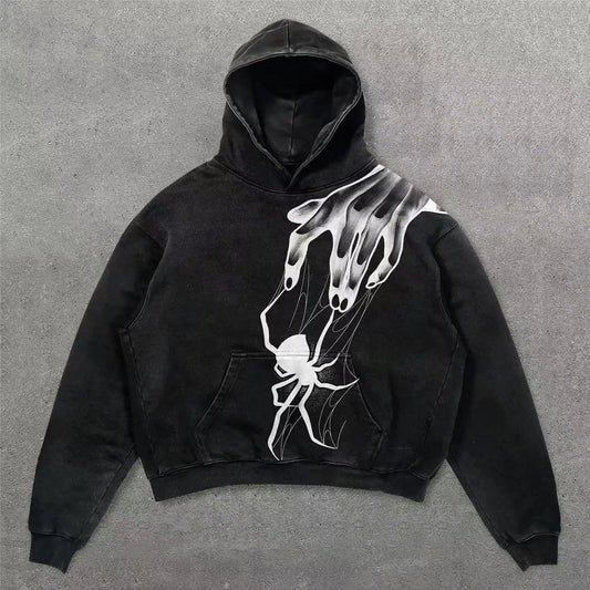 Retro Punk Printed Hoodie