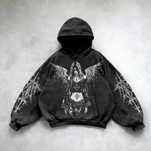 Dark Skull Oversized Zip Hoodie