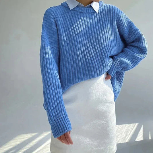 Simple Pullover Purple Y2k Sweater