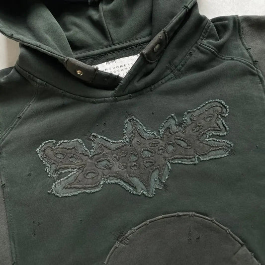 Punk Hip-Hop Embroidered Hoodie