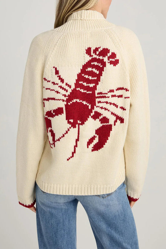 Lobster Print Knit Cardigan
