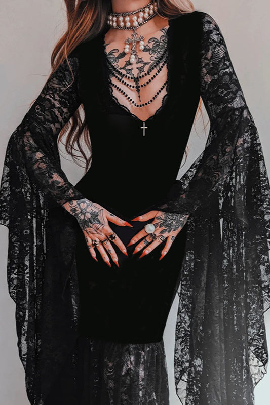 Lace Velvet Gothic Dress