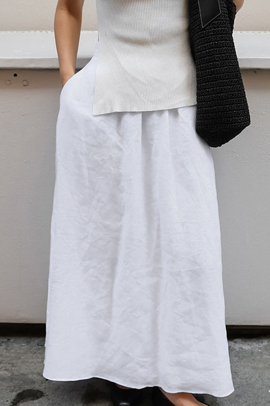 White A-Line Maxi Skirt